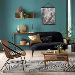 Waska Wall Shelf in Oak, Oak Veneer and Cane - thumbnail 2