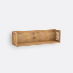 Waska Wall Shelf in Oak, Oak Veneer and Cane - thumbnail 4