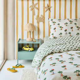 Tapahi Palm Tree Print 50% Recycled Cotton Child's Pillowcase - thumbnail 3