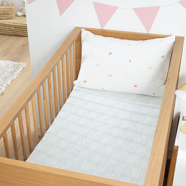 Diego Baby Planet Print Cotton Muslin Fitted Sheet with 17cm Flap - image 1