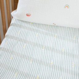 Diego Baby Planet Print Cotton Muslin Fitted Sheet with 17cm Flap - thumbnail 4