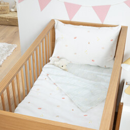 Diego Baby Planet Print Cotton Muslin Fitted Sheet with 17cm Flap - thumbnail 3