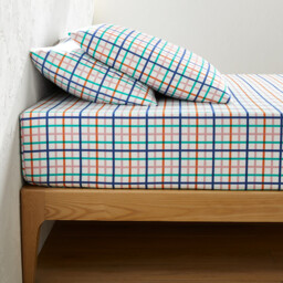 Tabaka Check Cotton Fitted Sheet Mattress Depth 30cm