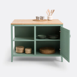 Carlos Solid Pine Kitchen Island - thumbnail 4