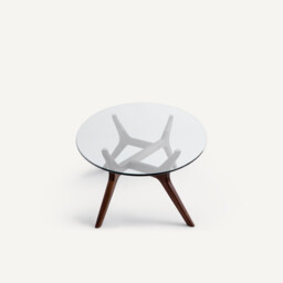 Maricielo Oval Coffee Table in Walnut and Glass - thumbnail 4