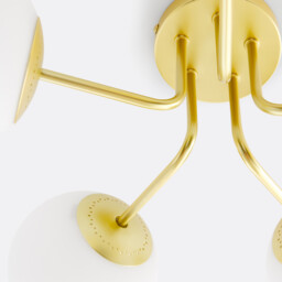 Moricio Brass and Opaline Glass Ceiling Light - thumbnail 3
