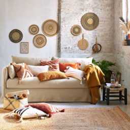 Set of 3 Jutlo Round Woven Straw Wall Decorations - thumbnail 2