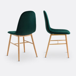 Set of 2 Polina Velvet Dining Chairs - thumbnail 2