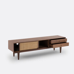 Dalqui TV/Hifi Unit in Walnut, Veneer and Cane - thumbnail 4