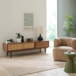 Dalqui TV/Hifi Unit in Walnut, Veneer and Cane - thumbnail 2
