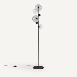 Bullesco Smoked Glass and Metal Floor Lamp - thumbnail 4