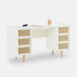 Kaya 6-Drawer Desk with 2 Cabinets - thumbnail 1