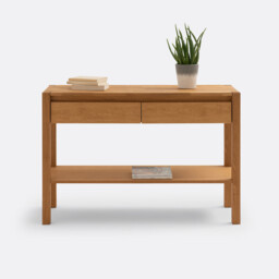 Adelita 2-Drawer Console Table in Finger-Jointed Oak and Oak Veneer - thumbnail 3