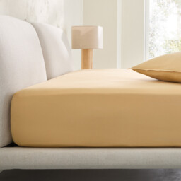 Saria 500 Thread Count Washed Cotton Sateen Fitted Sheet 30cm Depth - thumbnail 1