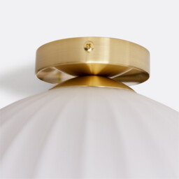 Amia Ceiling Or Wall Light in Brass and Opaline Glass - thumbnail 4