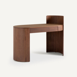 Abbas Desk in Walnut Veneer and Leather