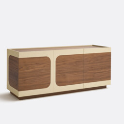 Galdo 3-Door Sideboard with Walnut Veneer - thumbnail 1