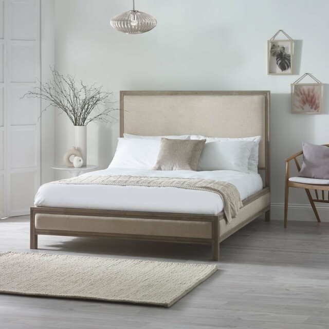Sophie French Antique Linen & Limed Oak Bed