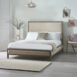 Sophie French Antique Linen & Limed Oak Bed - thumbnail 1