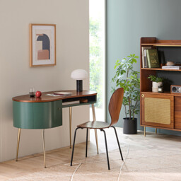 Topim Vintage Walnut Veneer Desk - thumbnail 2