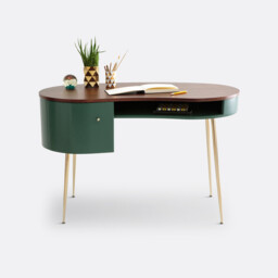 Topim Vintage Walnut Veneer Desk - thumbnail 3
