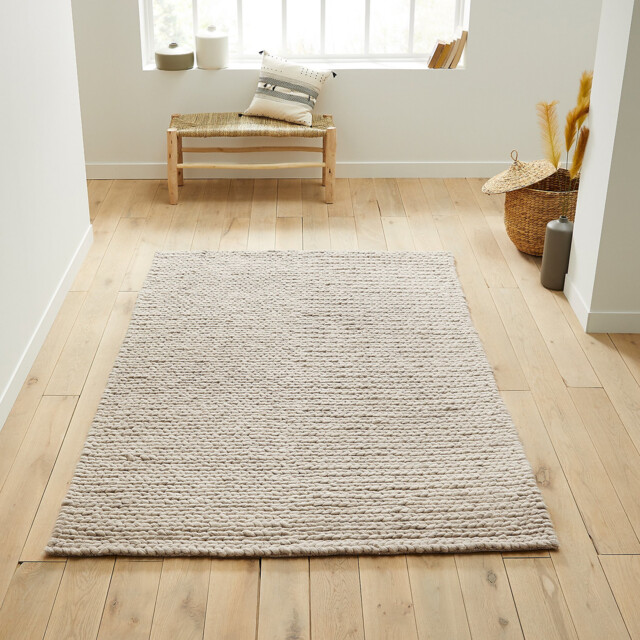 Diano Knitted Effect Wool Rug - image 1