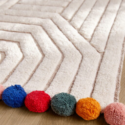 Ponponi Tufted Organic Cotton Child's Bedside Rug - thumbnail 4