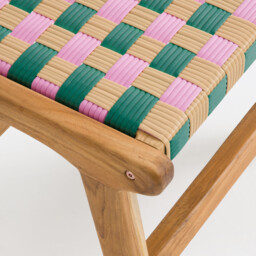 Bianca Solid Teak/woven Resin Stool - thumbnail 4