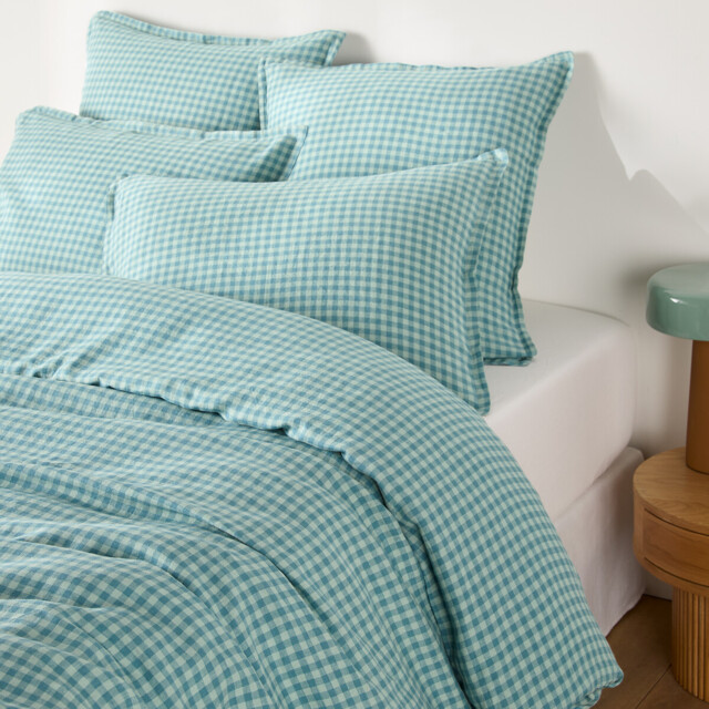Acélie Blue Washed Linen Duvet Cover - image 1