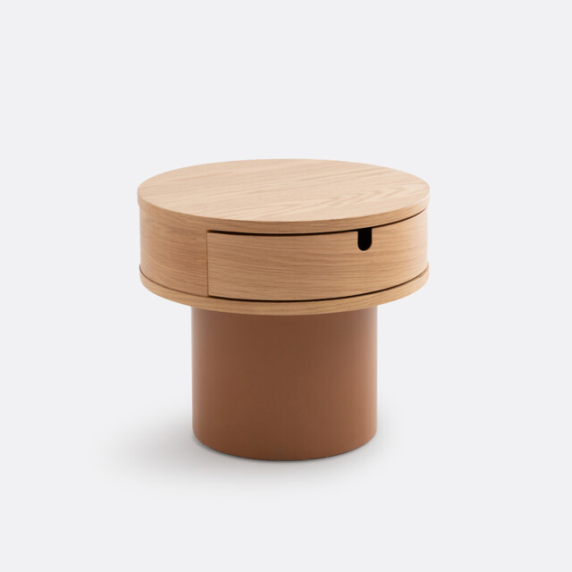 Tamita 1-Drawer Lacquered Base Bedside Table - image 1