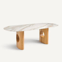 Set of 2 Tomto Oak Veneer Hollow Table Legs - thumbnail 4