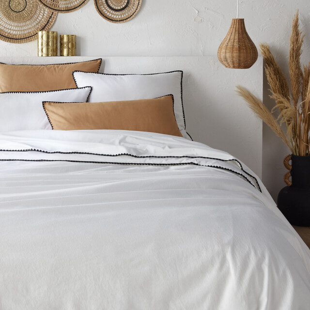 Merida Embroidered Washed Cotton Duvet Cover - image 1