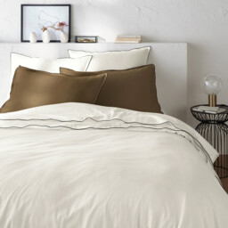 Victor Plain Washed Cotton Satin 300 Thread Count Duvet Cover - thumbnail 1