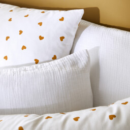 Duvet Cover Set in 50% Recycled Cotton with Rectangular Pillowcase. Scacco Caramel - thumbnail 3