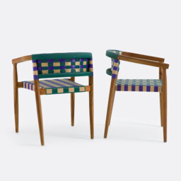 Set of 2 Bianca Solid Teak/Woven Resin Dining Chairs - thumbnail 3