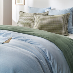 Annaba Two-Sided Washed Linen & Cotton Duvet Cover - thumbnail 2