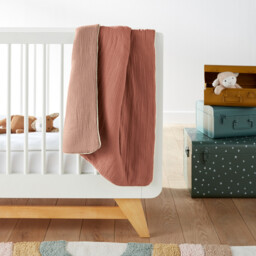Kumla Two-Tone Cotton Muslin Baby Blanket - thumbnail 1