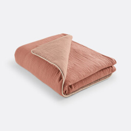 Kumla Two-Tone Cotton Muslin Baby Blanket - thumbnail 3