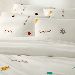 Imani Embroidered Vintage Cotton Duvet Cover - thumbnail 2