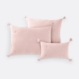 Kulma Quilted Cushion Cover in Cotton Muslin - thumbnail 1