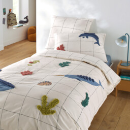 Heol Under The Sea 20% Recycled Cotton Duvet Cover With Tufting - thumbnail 3