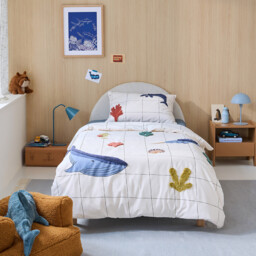 Heol Under The Sea 20% Recycled Cotton Duvet Cover With Tufting - thumbnail 2