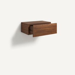 Vesper Solid Walnut 1-Drawer Floating Bedside Table - thumbnail 4