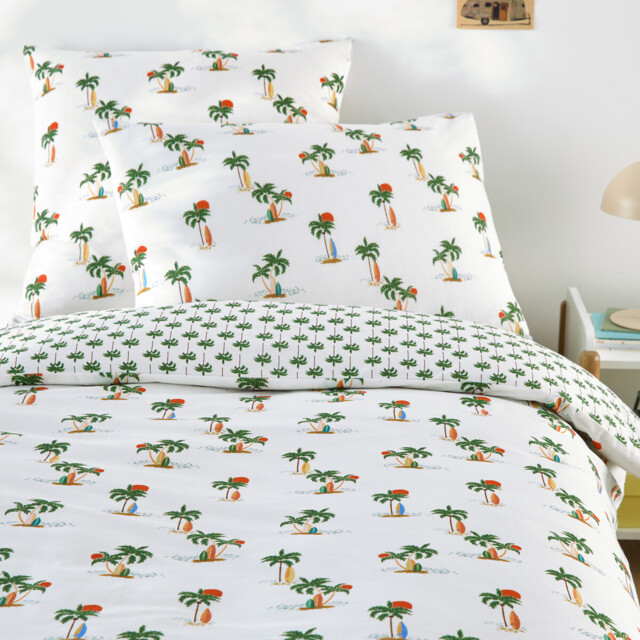 Tapahi Palm Tree Print 50% Recycled Cotton Child's Duvet Cover - image 1