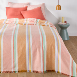 Maisie Striped Multico Linen/Cotton Bedspread - thumbnail 1
