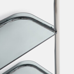Giorgio Stainless Steel and Tinted Glass Wall Shelf - thumbnail 4