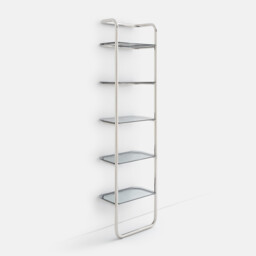 Giorgio Stainless Steel and Tinted Glass Wall Shelf