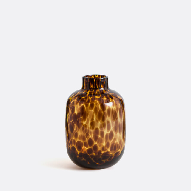 Fauvita 18cm High Amber Glass Vase - image 1