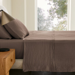 Yafa Flat Sheet in Organic Cotton Muslin - thumbnail 1