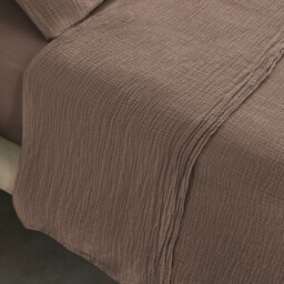 Yafa Flat Sheet in Organic Cotton Muslin - thumbnail 3
